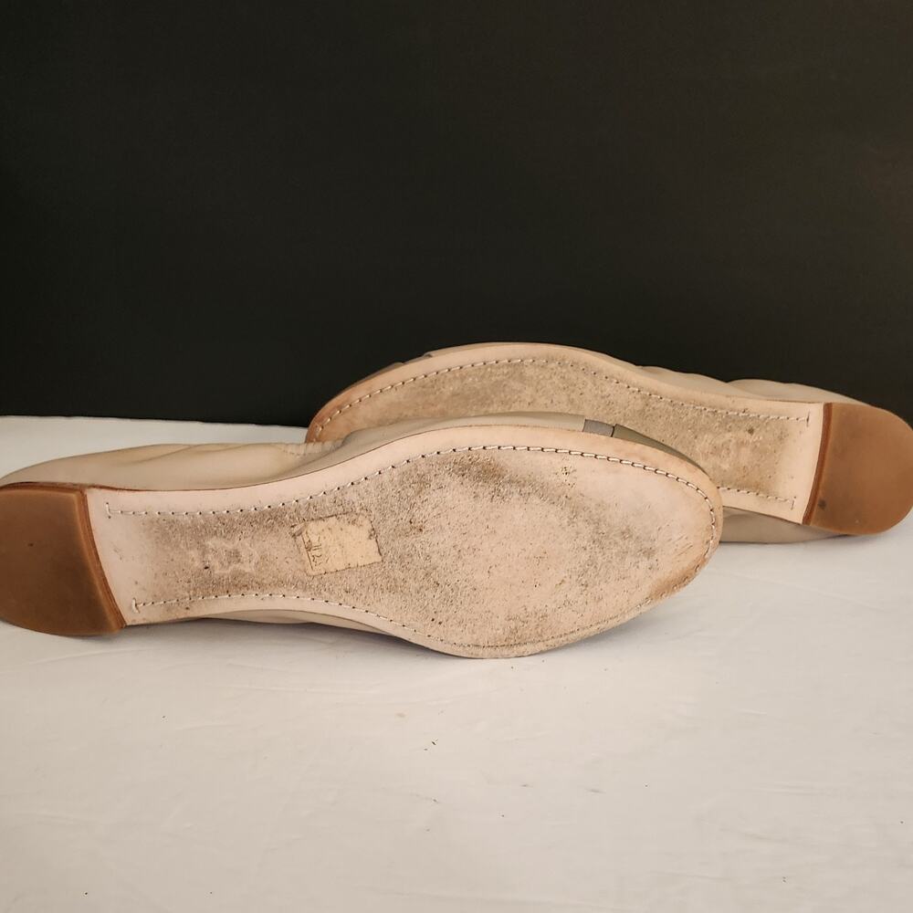Tory Burch Minnie Patent Cap Toe Ballet Shoes Light Taupe/Gray Heron Sz 11M - Picture 6 of 7